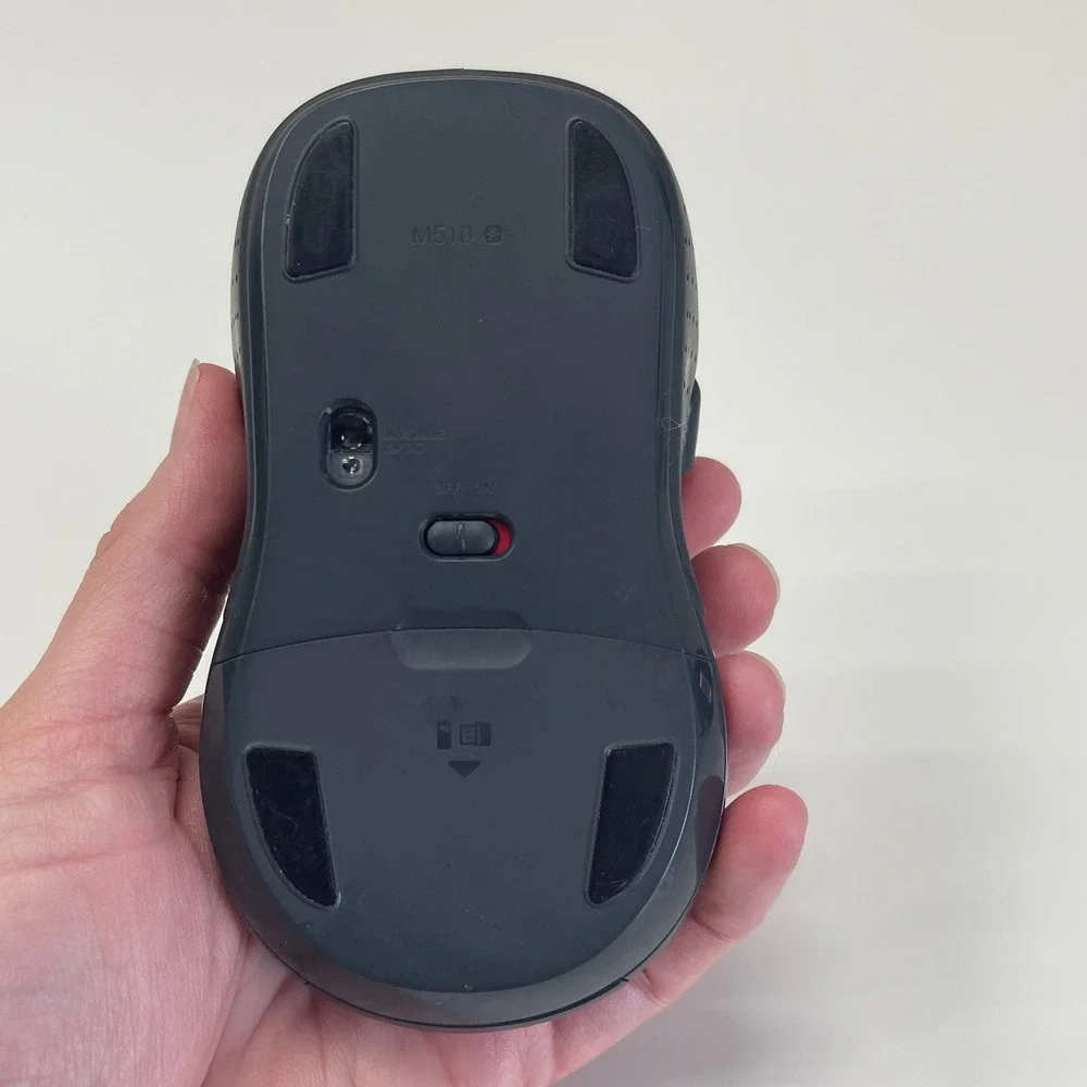 Logitech M510 Wireless Mouse Black Ergonomic Full-Size With Unifying Receiver